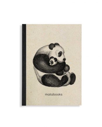 Steifbroschur Dahara "Panda" aus Graspapier von Matabooks