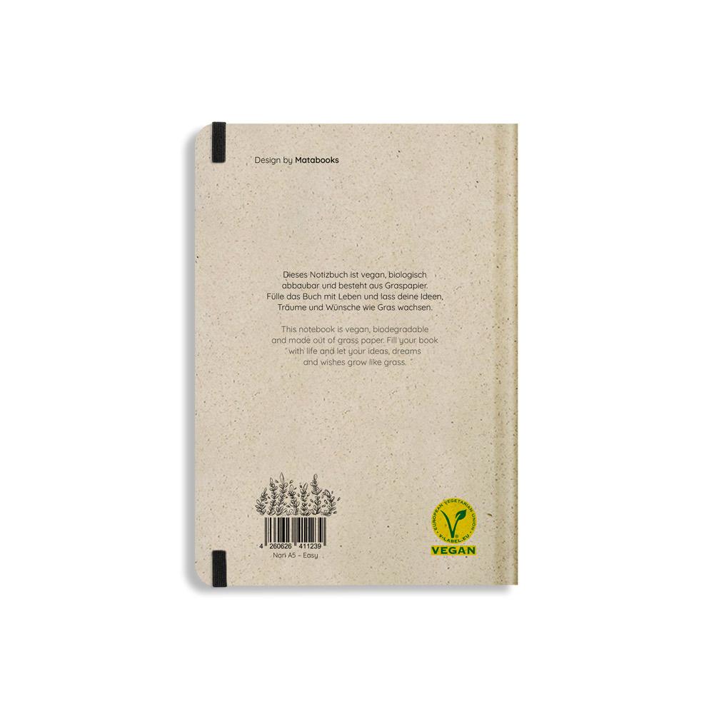 Navaris Kork Notizbuch liniert mit Gummiband mit Bändchen und Fach im Einband 18x13cm Hardcover Notebook Journal 100 Seiten Einhorn Design 