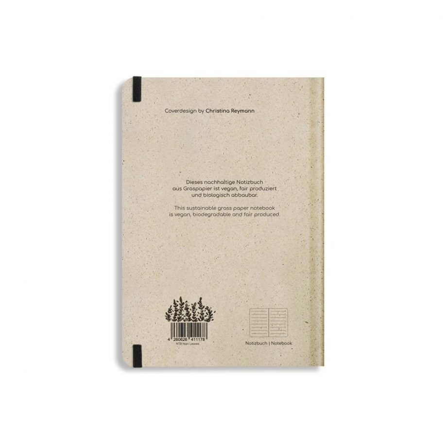 Nachhaltiges Notizbuch A5 aus Graspapier Nari Leaves liniert von Matabooks
