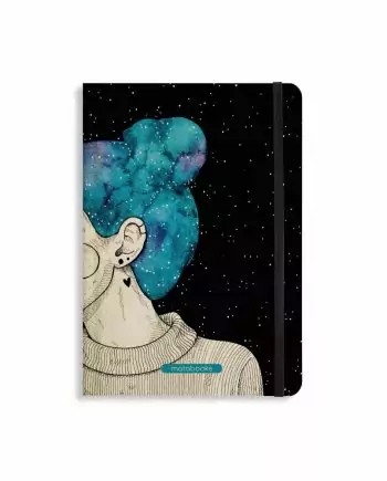 Nachhaltiges Notizbuch A5 aus Graspapier Nari Blue Starry Sky von Matabooks