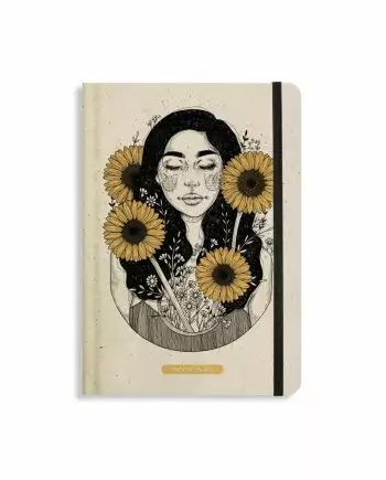 Nachhaltiges Notizbuch A5 aus Graspapier Nari Sunflower von Matabooks
