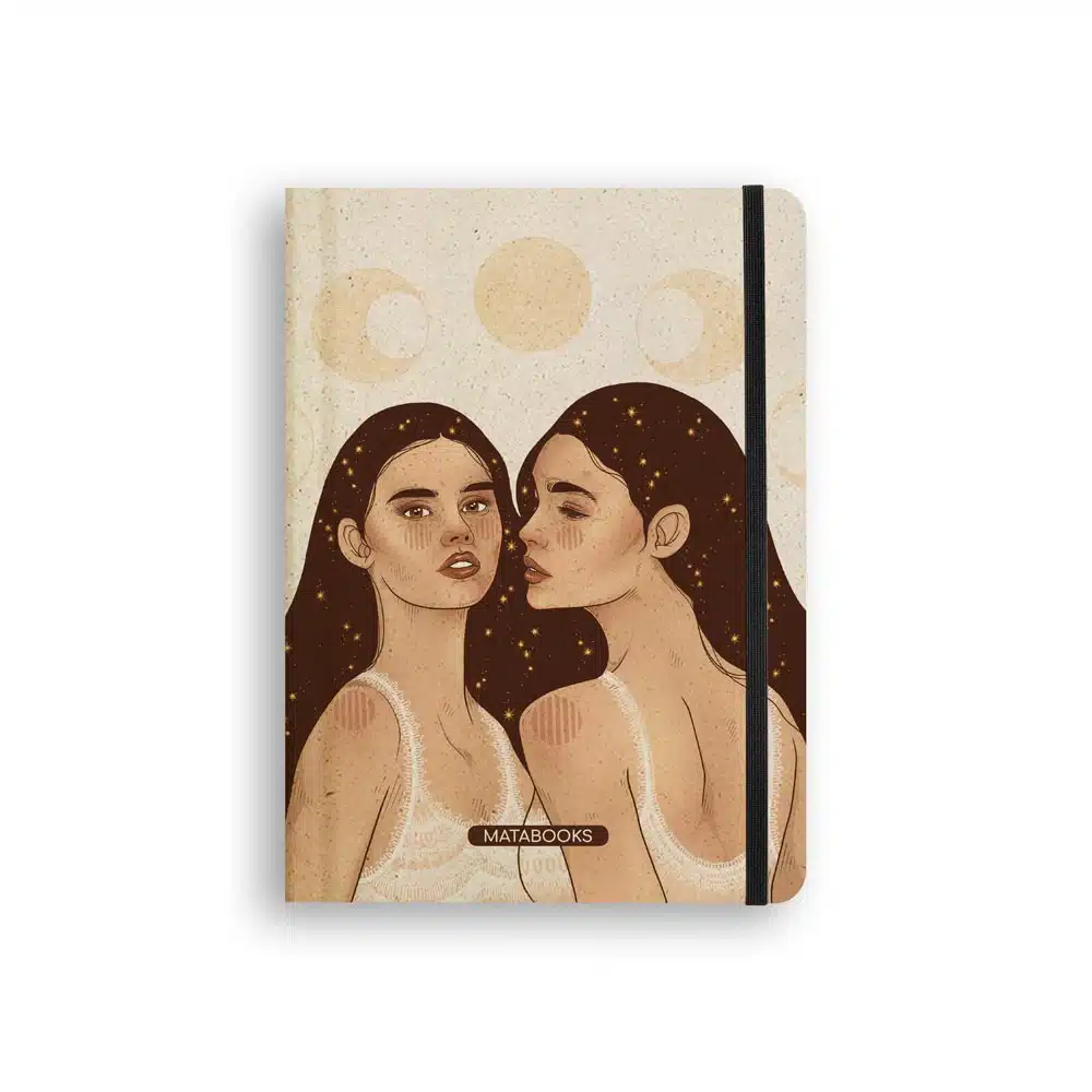 Nachhaltig und vegan produziertes Notizbuch, Skizzenbuch, Tagebuch, Achtsamkeitstagebuch, Reisetagebuch, Dankbarkeitstagebuch, Bullet Journal, Planer, Terminplaner, Uni-Planer, Kalender, Wochenplaner, Rezeptbuch, Schreibheft oder Schreibblock Nari aus Graspapier von matabooks