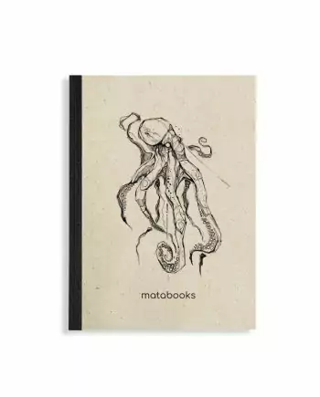 Steifbroschur Dahara "Octopus" aus Graspapier von Matabooks