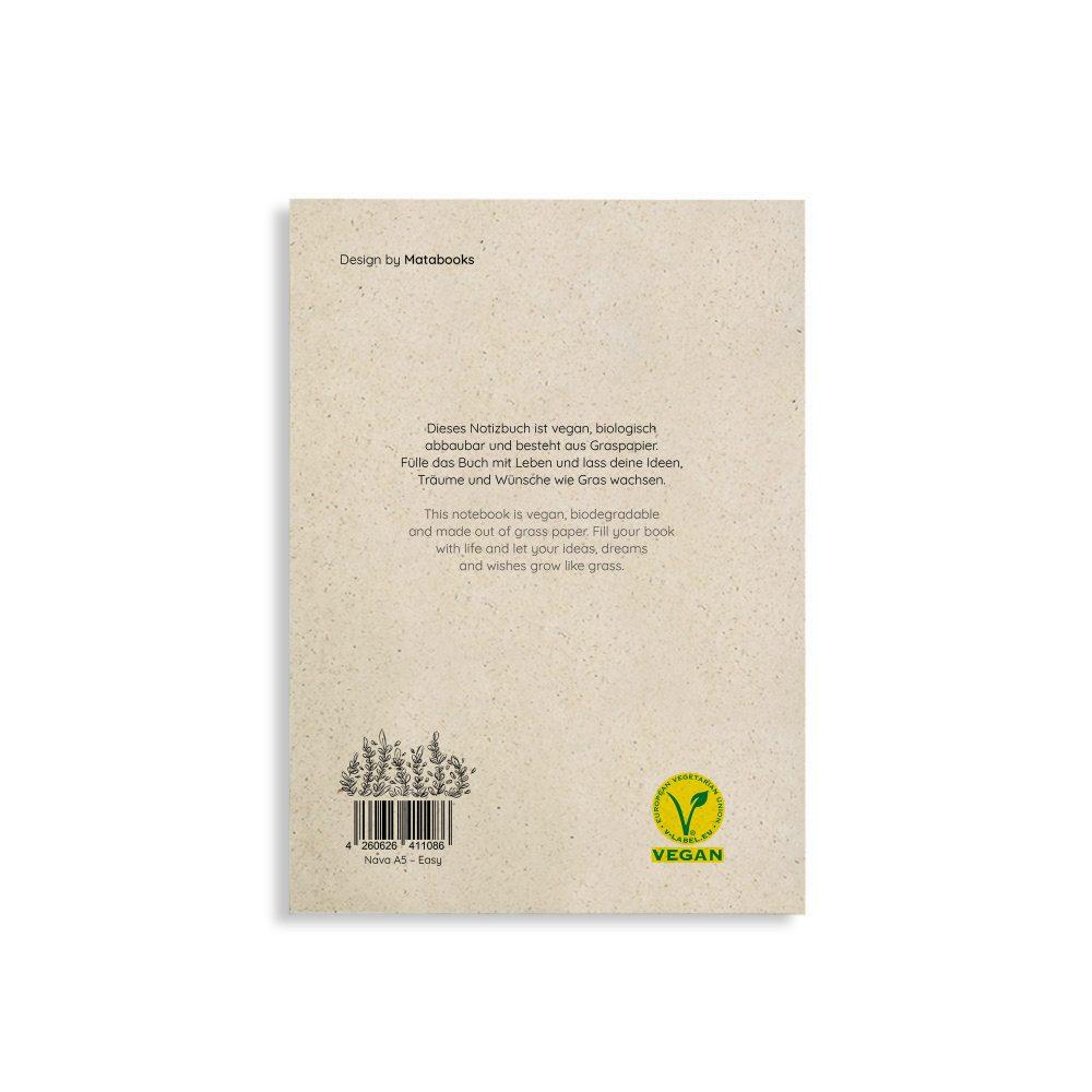 Nachaltiges Notizbuch A5 aus Graspapier Nava "Easy" von Matabooks