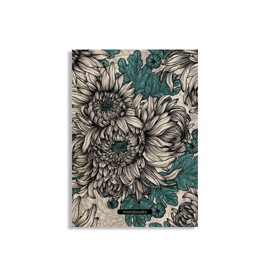 Nachhaltiges und veganes Notizbuch A5 Chrysanthemum aus Graspapier von Matabooks
