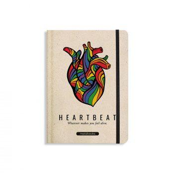 Nachhaltiges und veganes Notizbuch aus Süßgraspapier Nari Heartbeat von Matabooks