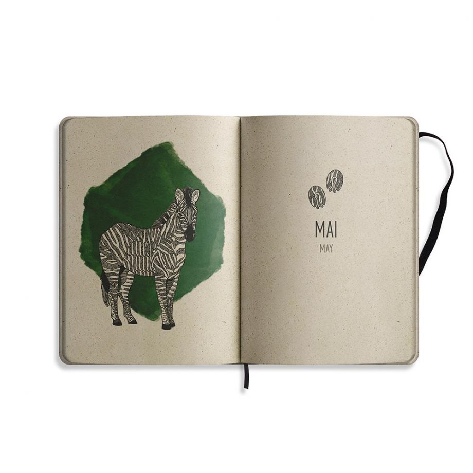 Nachhaltiger und veganer Jahresplaner aus Graspapier Samaya Wildlife A5 von Matabooks