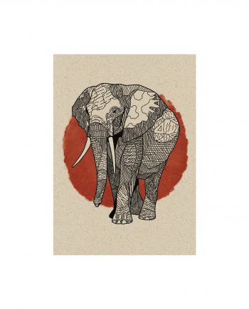 Nachhaltig und vegan produzierte Postkarte aus Graspapier von matabooks Elefant