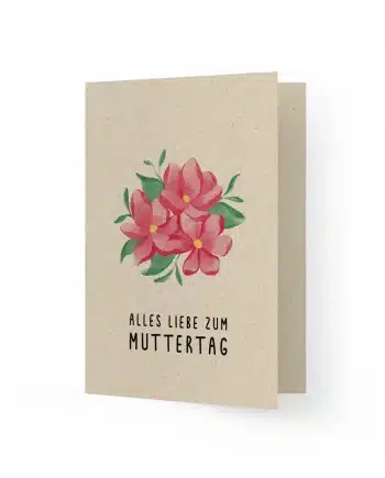 A6 Grußkarte aus Graspapier – Alles Liebe zum Muttertag