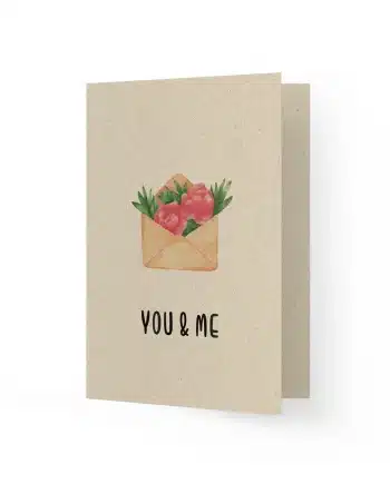 A6 Grußkarte aus Graspapier – You & Me