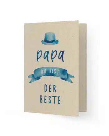 A6 Grußkarte aus Graspapier – Papa, du bist der Beste (Vatertag)