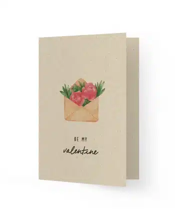 A6 Grußkarte aus Graspapier – Valentine