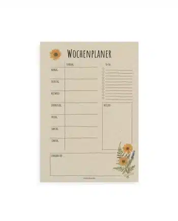 A4 Wochenplaner – Farbe: Calendula Gold (54 Blatt)