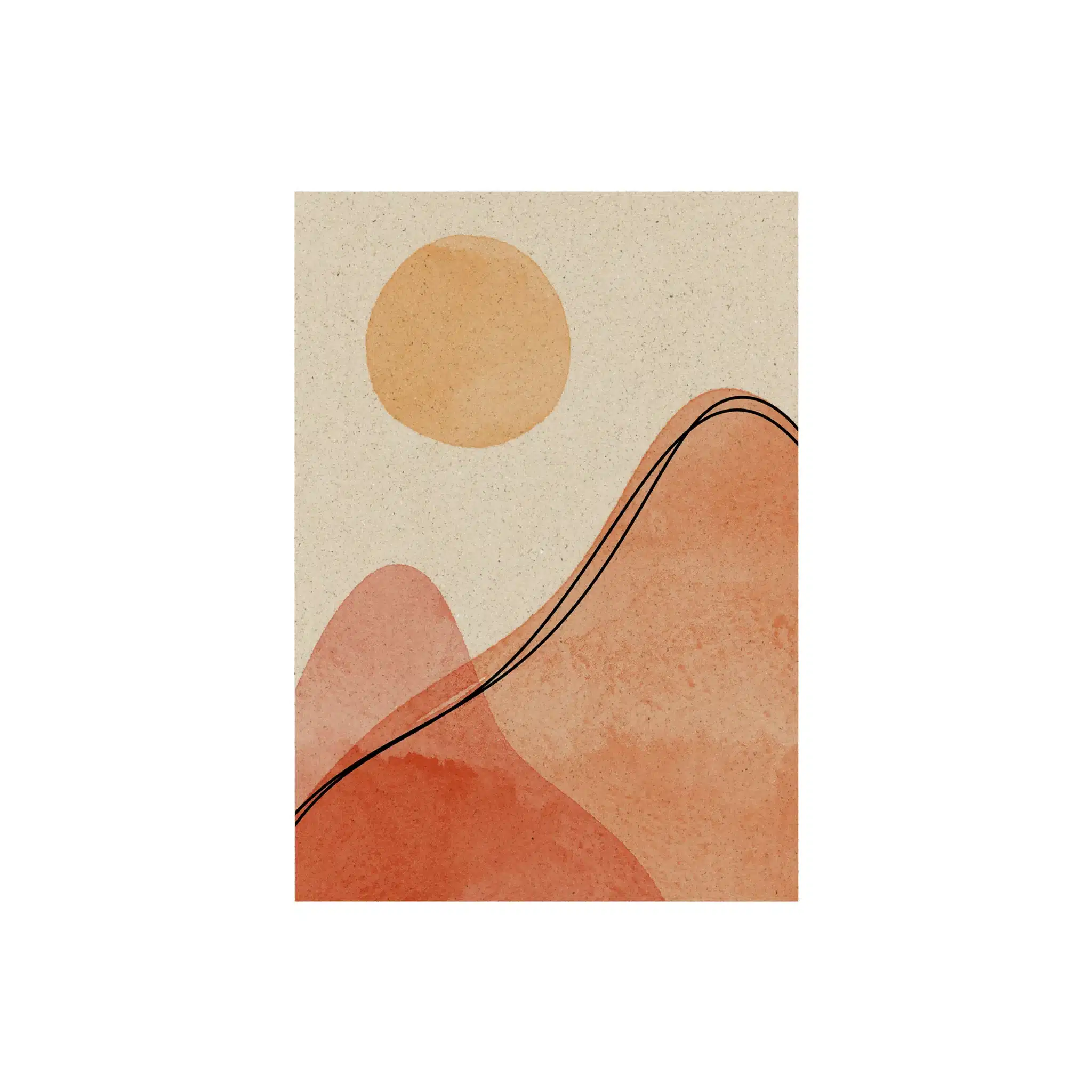 A6 Postkarte aus Graspapier – Mountains