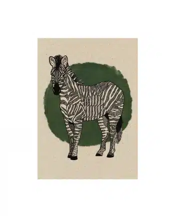 A6 Postkarte aus Graspapier – Zebra