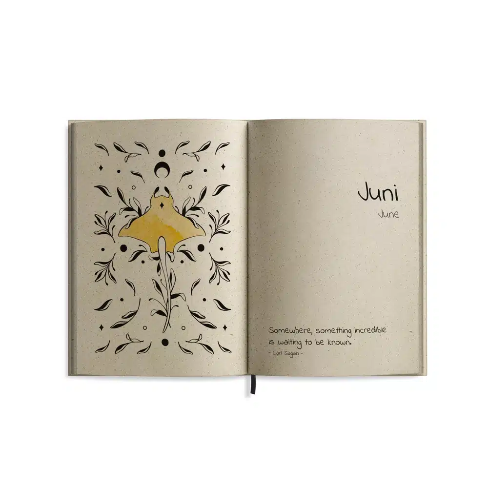 A6 Jahresplaner Samaya 2025 Farbe: Lunar Gold (DE/EN)
