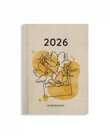 Nachhaltig und vegan produzierter Jahresplaner, Jahreskalender, Kalender, Familienkalender, Notizbuch, Tagebuch, Terminplaner, Achtsamkeitstagebuch, Bullet Journal, Reisetagebuch, Dankbarkeitstagebuch, Hausaufgabenheft, Uni-Planer, Taschenkalender, Buchkalender, Business-Planer, Wochenplaner A6 aus Graspapier von matabooks
