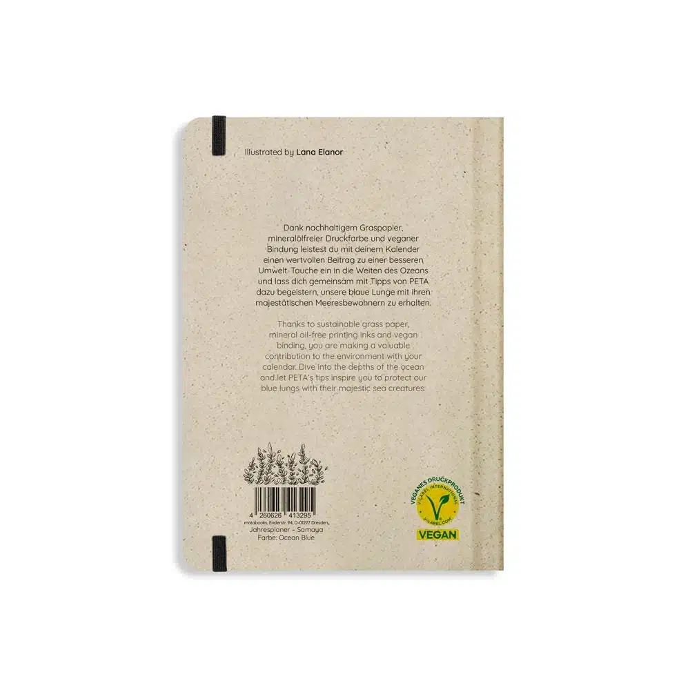 Nachhaltig und vegan produzierter Jahresplaner, Jahreskalender, Kalender, Familienkalender, Notizbuch, Tagebuch, Terminplaner, Achtsamkeitstagebuch, Bullet Journal, Reisetagebuch, Dankbarkeitstagebuch, Hausaufgabenheft, Uni-Planer, Taschenkalender, Buchkalender, Business-Planer, Wochenplaner A5 aus Graspapier von matabooks