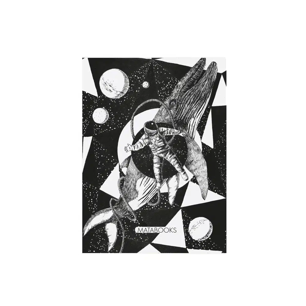 A6 Postkarte aus Graspapier – Space miracle (Weiß)
