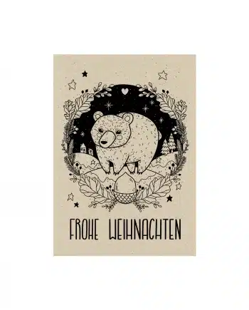 A6 Postkarte aus Graspapier – Frohe Weihnachten