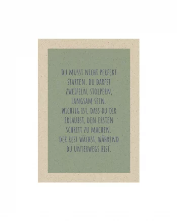A6 Postkarte aus Graspapier – Erster Schritt