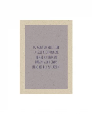 A6 Postkarte aus Graspapier – Liebe bei dir