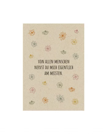 A6 Postkarte aus Graspapier – Blumen