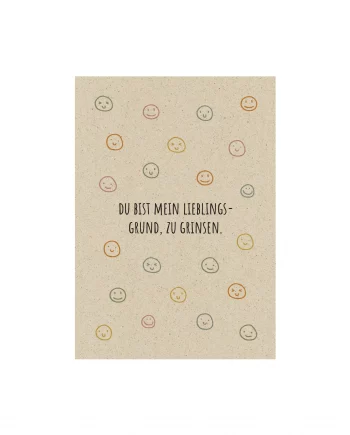 A6 Postkarte aus Graspapier – Grinsen