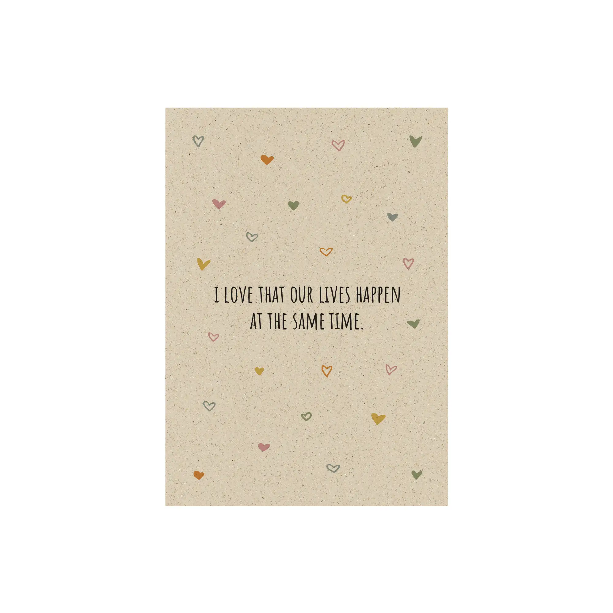 A6 Postkarte aus Graspapier – Hearts
