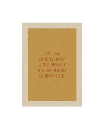 A6 Postkarte aus Graspapier – Pause