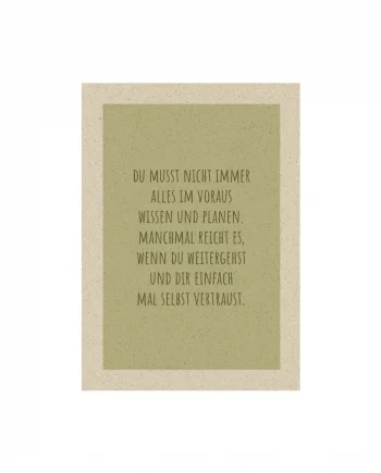 A6 Postkarte aus Graspapier – Selbstvertrauen
