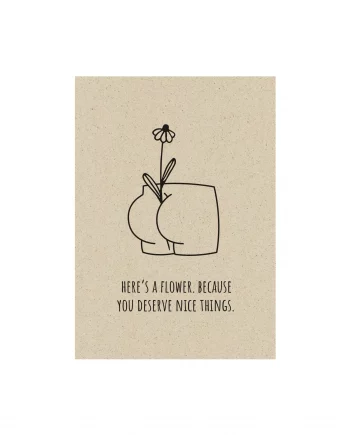 A6 Postkarte aus Graspapier – deserve nice things