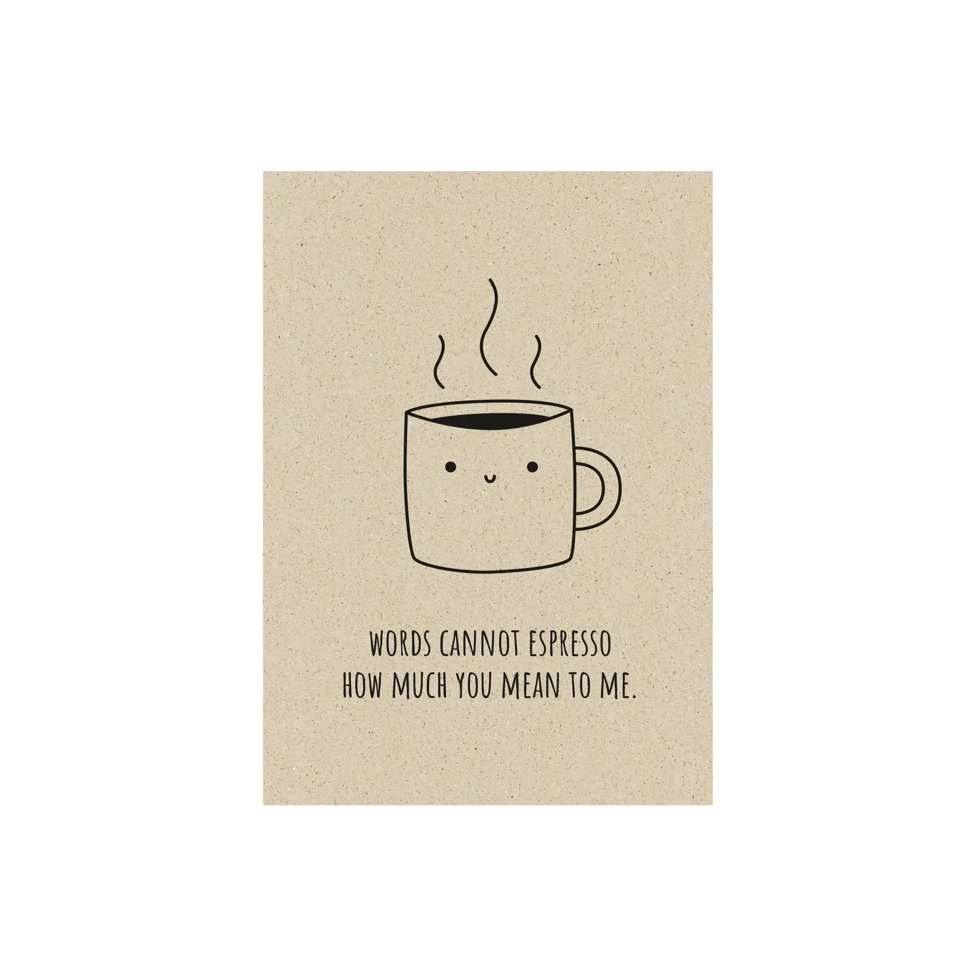 A6 Postkarte aus Graspapier – words cannot espresso