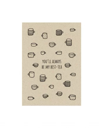 A6 Postkarte aus Graspapier – best-tea
