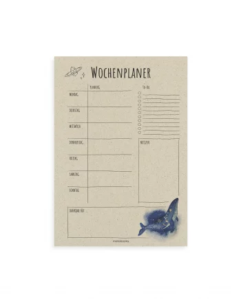 A4 Wochenplaner – Farbe: Lunar Mystic Blue (54 Blatt)